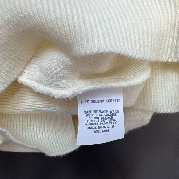 Vintage LOGO 7 Miami Dolphins Logo Ivory Acrylic Sweater Size XL NFL Football FS - Picture 9 of 9